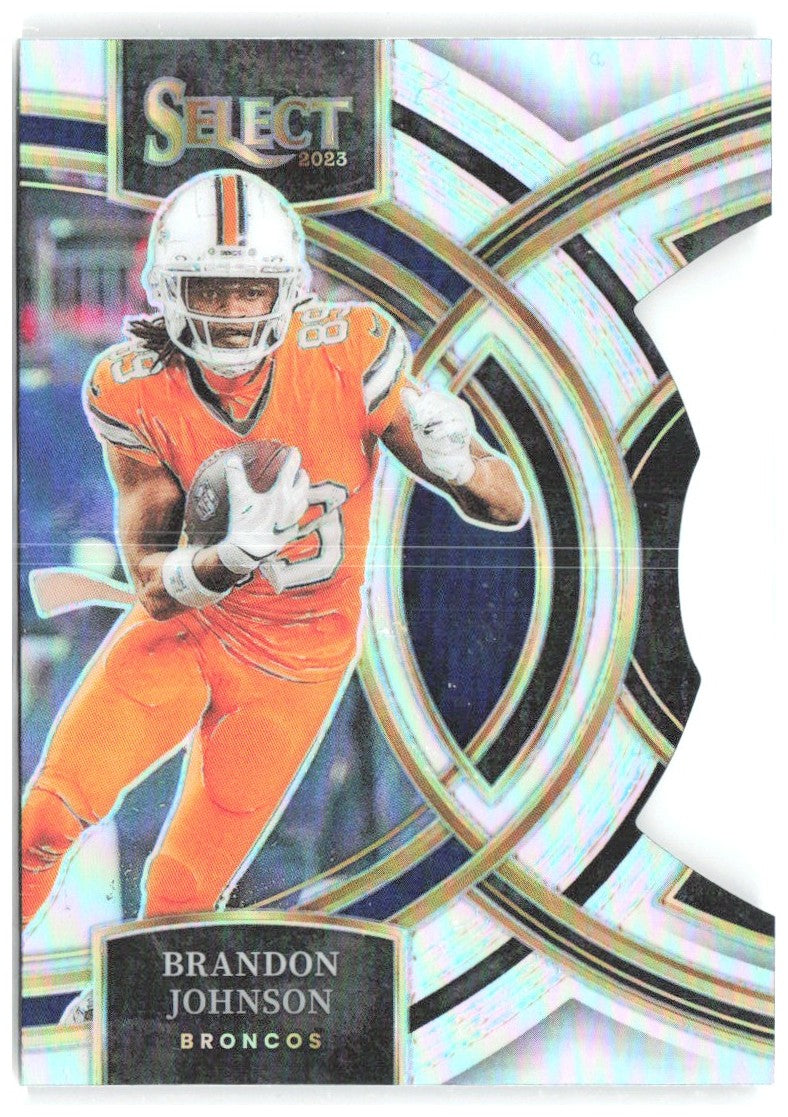 Brandon Johnson Panini Select - Silver Prizms Die Cuts 189 2023 Denver Broncos