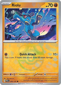 Riolu Master Ball Pattern Holo SV Prismatic Evolutions 050/131 NM Tika Matsuno