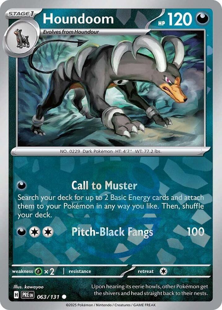 Houndoom Master Ball Pattern Holo SV: Prismatic Evolutions 063/131 NM kawayoo