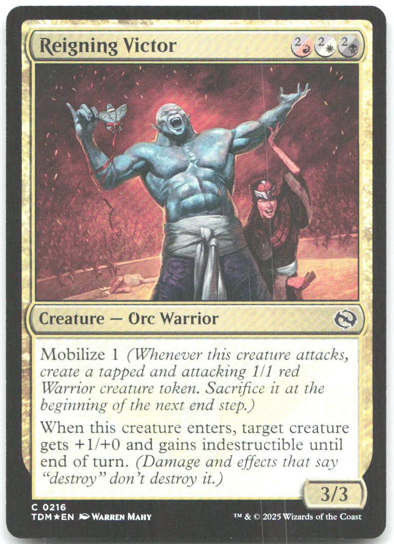 Reigning Victor Foil C Tarkir Dragonstorm 216 NM Warren Mahy