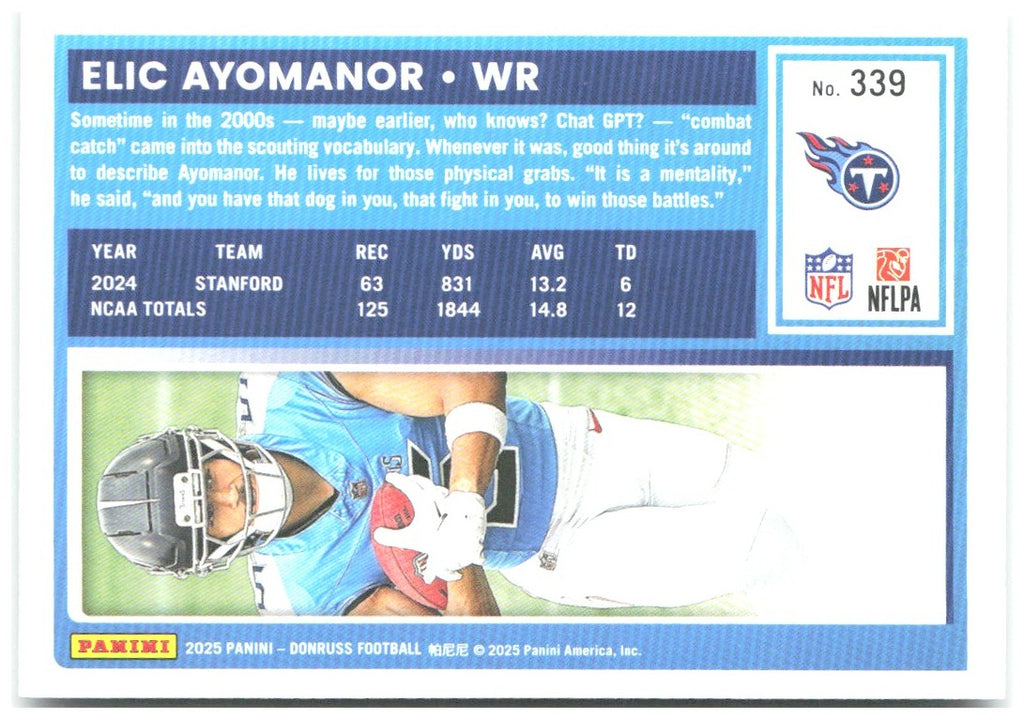 Elic Ayomanor Donruss - Press Proofs Green 339 2025 Tennessee Titans