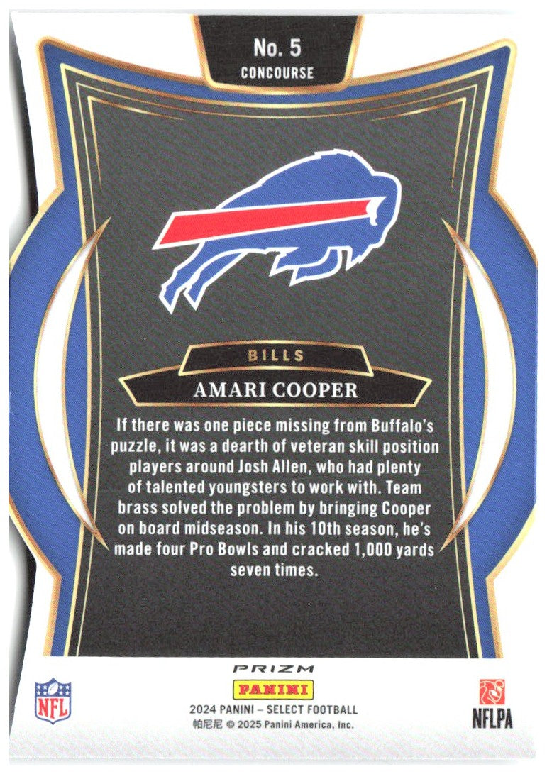 Amari Cooper Panini Select - Silver Prizm Die Cut 5 2024 Buffalo Bills