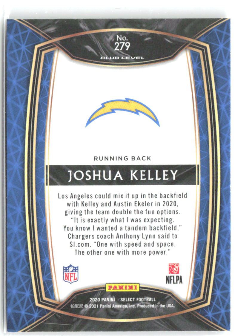 Joshua Kelley Panini Select 279 2020 Los Angeles Chargers RC