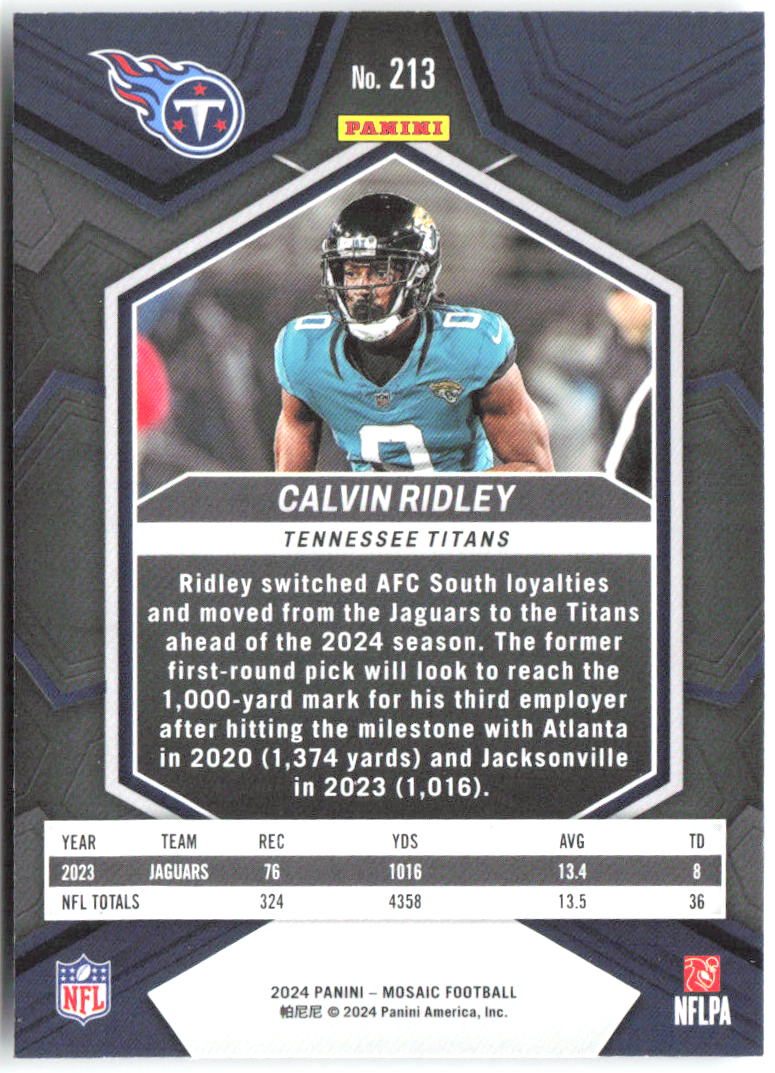 Calvin Ridley Panini Mosaic 213 2024 Tennessee Titans