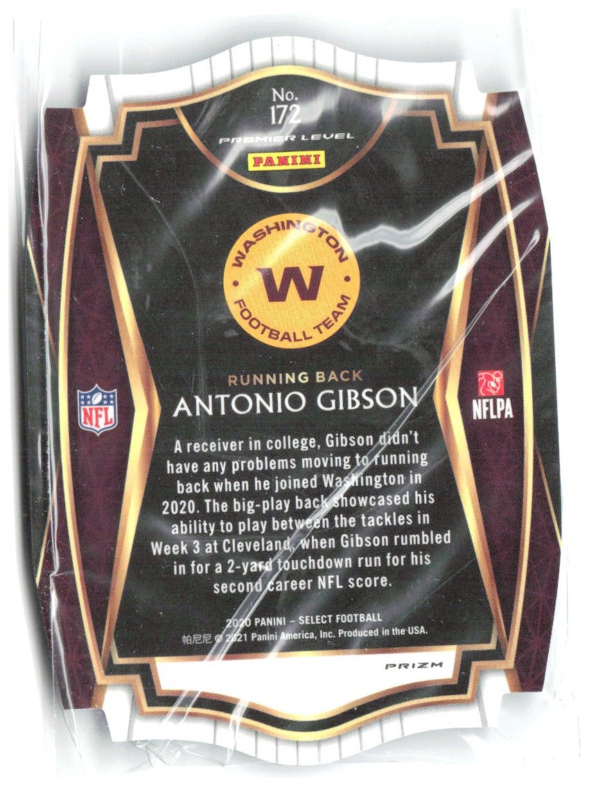Antonio Gibson Select - Blue Prizm Die Cut 172 2020 Washington Football Team