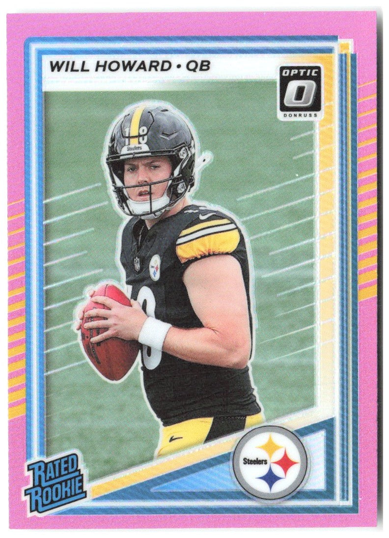 Will Howard Donruss - Optic Rated Rookies Pink 309 2025 Pittsburgh Steelers