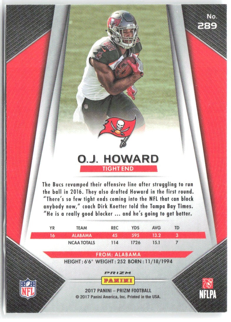 O.J. Howard Panini Prizm - Prizm 289 2017 Tampa Bay Buccaneers