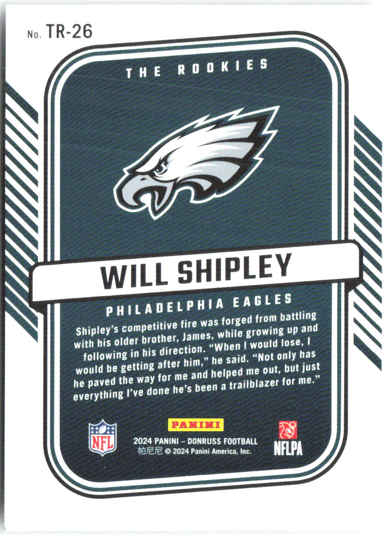 Will Shipley Donruss - The Rookies TR-26 2024 Philadelphia Eagles