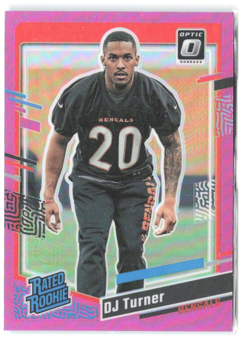 DJ Turner Donruss - Optic Rated Rookie Pink Prizm 319 2023 Cincinnati Bengals
