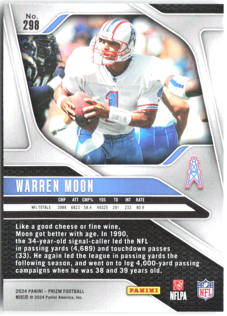 Warren Moon Panini Prizm 298 2024 Houston Oilers