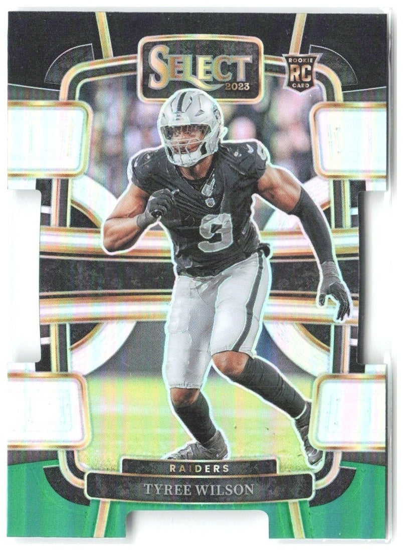 Tyree Wilson Select - Black and Green Prizms Die Cuts 60 2023 Las Vegas Raiders