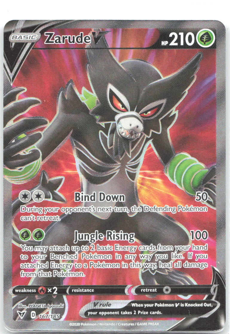 Zarude V Full Art Ultra Rare SWSH04: Vivid Voltage 167/185 NM PLANETA Igarashi