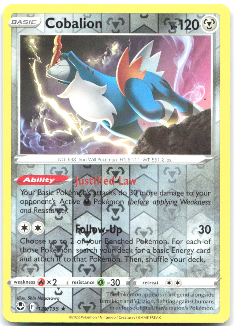 Cobalion Reverse Holo Rare SWSH12: Silver Tempest 126/195 NM Shin Nagasawa