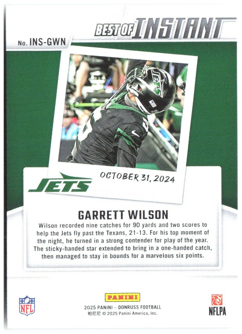 Garrett Wilson Donruss - Best of Instant INS-GWN 2025 New York Jets