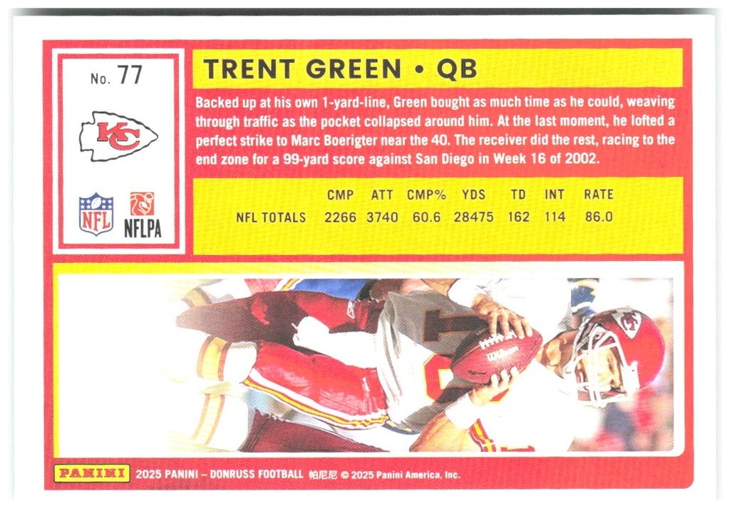 Trent Green Donruss - Press Proofs Green 77 2025 Kansas City Chiefs