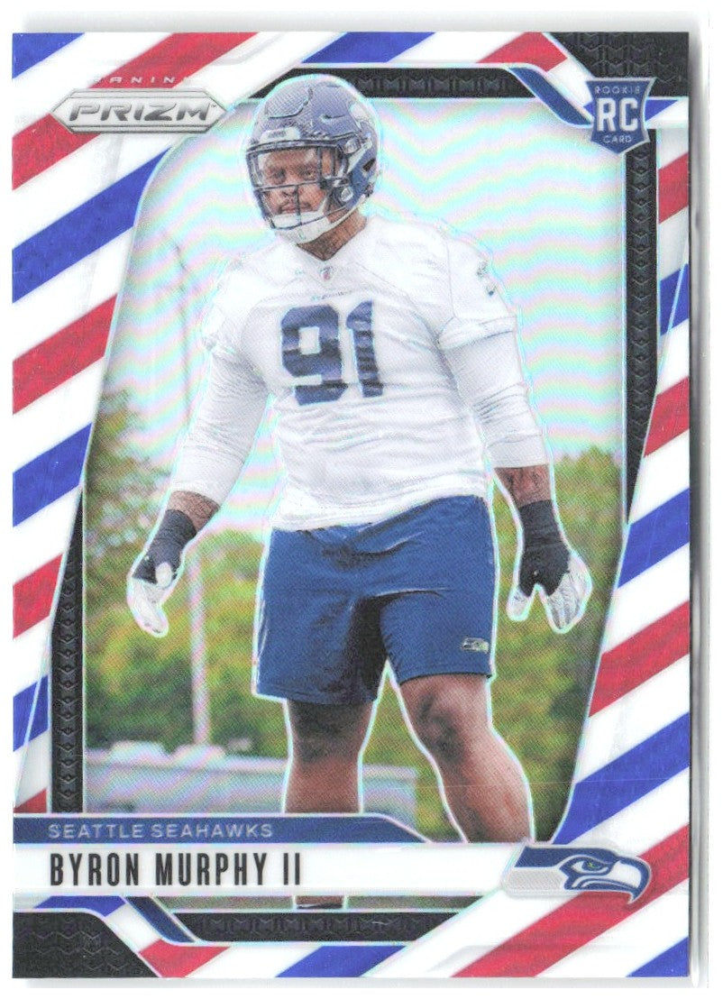 Byron Murphy II Panini Prizm - Red White and Blue 317 2024 Seattle Seahawks