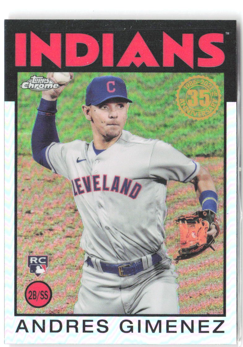 Andres Gimenez Topps Chrome - 1986 Baseball 35th 86BC-24 2021 Cleveland Indians