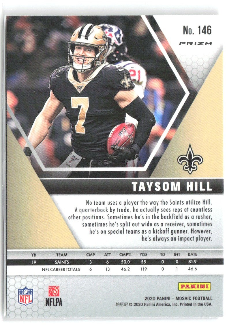 Taysom Hill Panini Mosaic - Prizm Reactive Orange 146 2020 New Orleans Saints