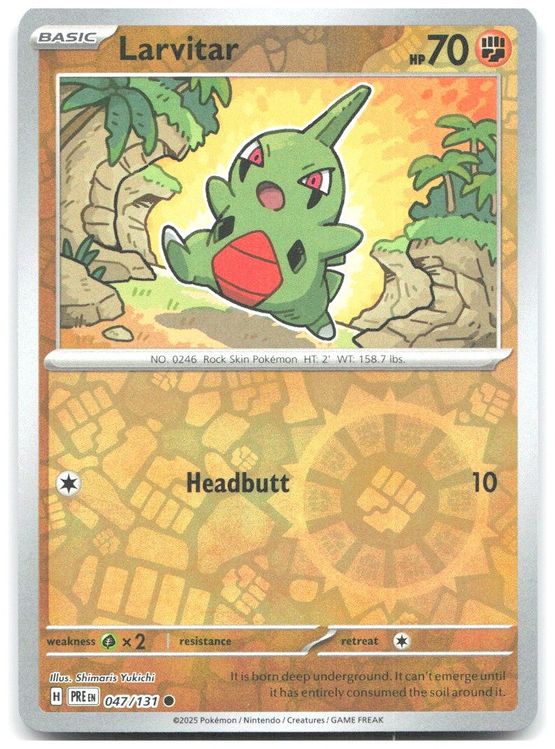 Larvitar Reverse Holo Common SV Prismatic Evolutions 047/131 NM Shimaris Yukichi