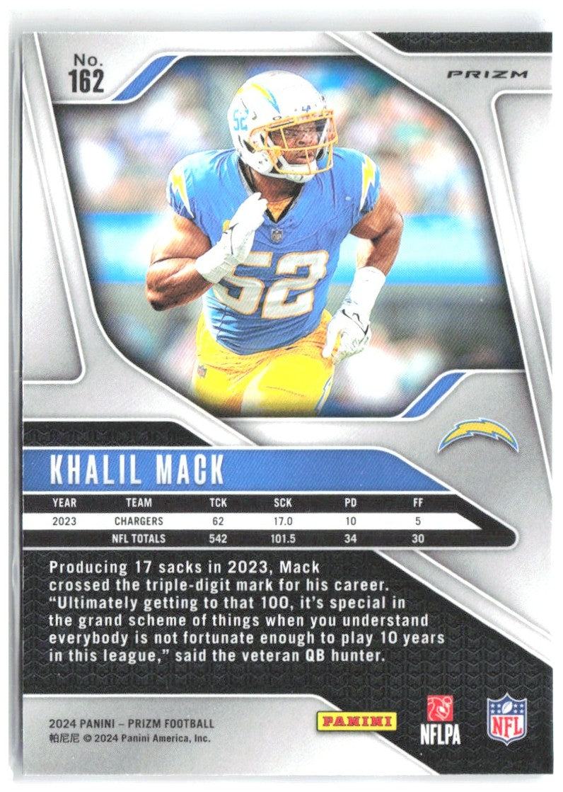Khalil Mack Panini Prizm - Red White and Blue 162 2024 Los Angeles Chargers