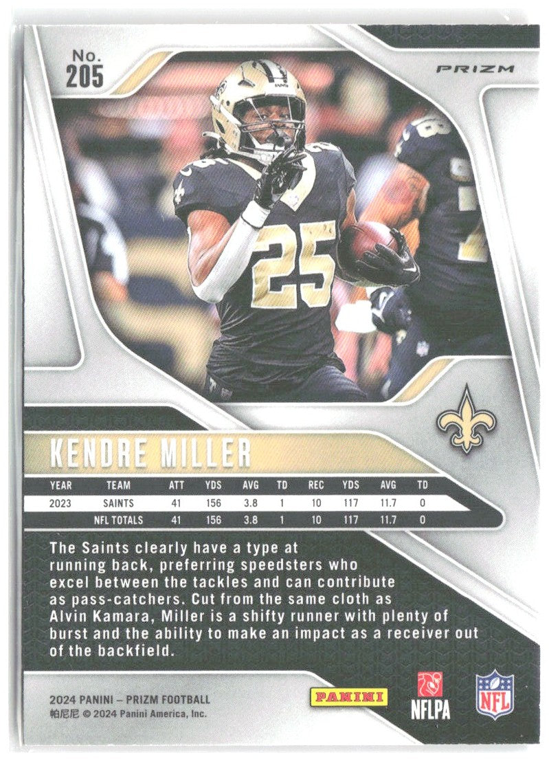 Kendre Miller Panini Prizm - Disco 205 2024 New Orleans Saints