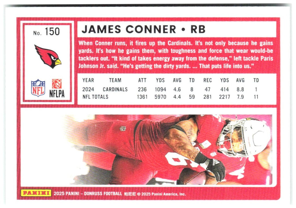 James Conner Donruss - Press Proofs Green 150 2025 Arizona Cardinals