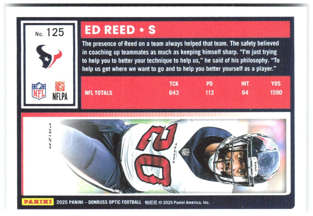 Ed Reed Donruss Optic - Holo 125 2025 Houston Texans