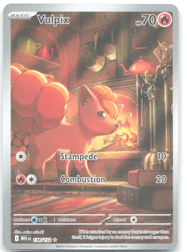 Vulpix Holo Illustration Rare ME01: Mega Evolution 138/132 NM Naoyo Kimura