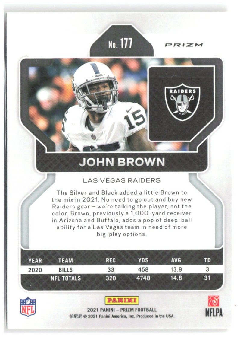 John Brown Panini Prizm - Disco 177 2021 Las Vegas Raiders