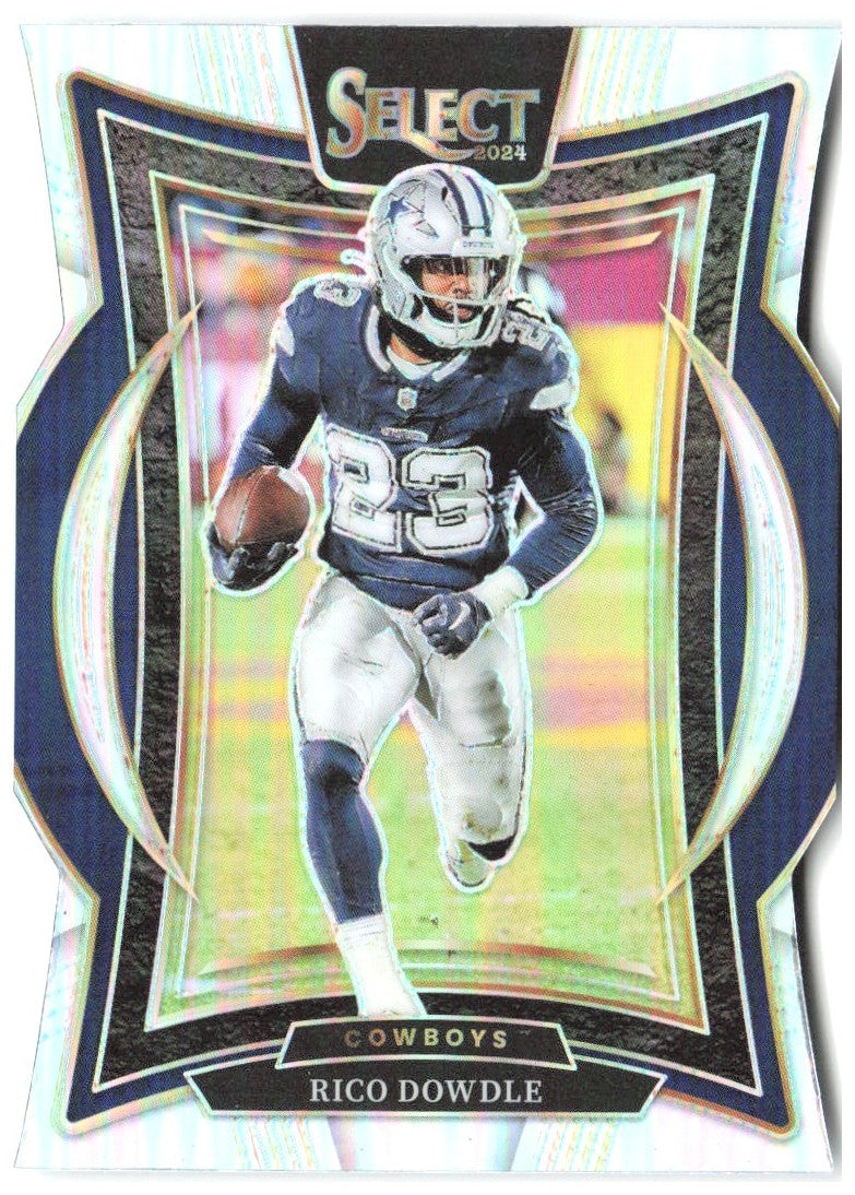 Rico Dowdle Panini Select - Silver Prizm Die Cut 90 2024 Dallas Cowboys