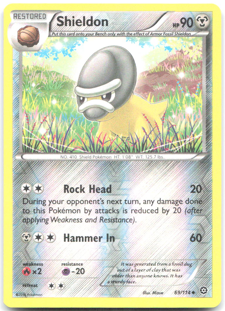Shieldon Reverse Holo Uncommon XY Steam Siege 69/114 NM Mizue