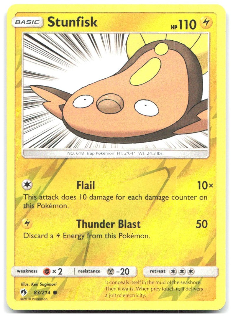 Stunfisk Reverse Holo Common SM Lost Thunder 83/214 NM Ken Sugimori