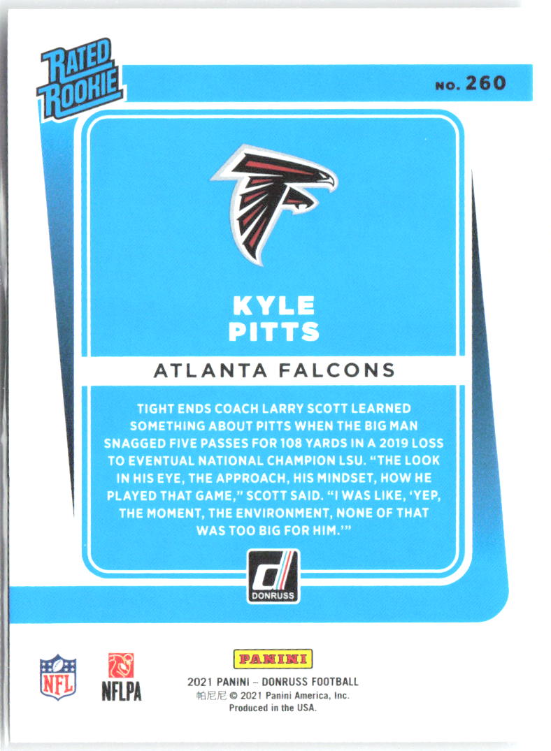 Kyle Pitts Donruss 260 2021 Atlanta Falcons RC