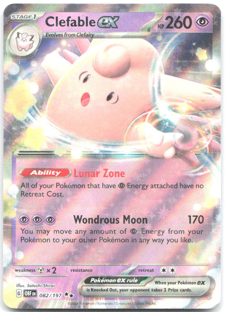 Clefable ex Holo Double Rare SV03 Obsidian Flames 082/197 NM Satoshi Shirai