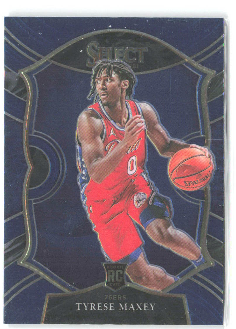 Tyrese Maxey Panini Select - Blue 81 2020-21 Philadelphia 76ers