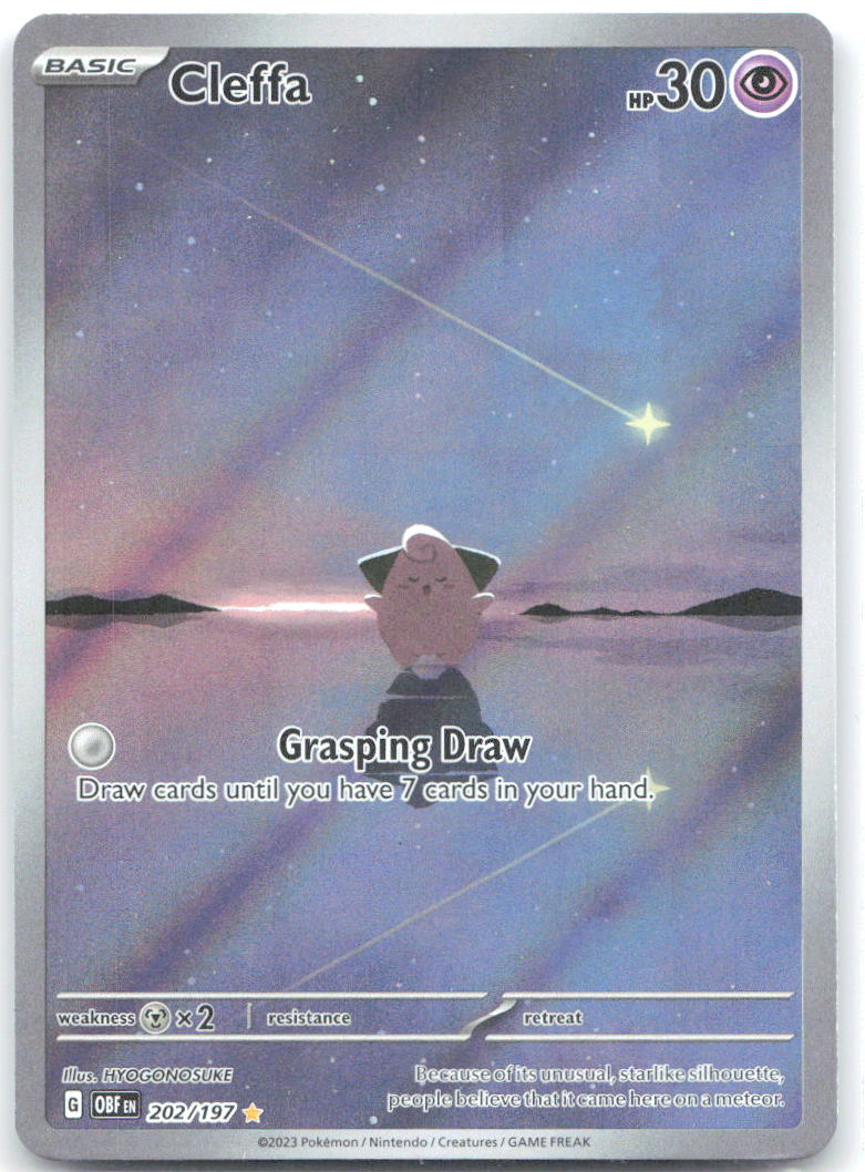 Cleffa Holo Illustration Rare SV03: Obsidian Flames 202/197 NM HYOGONOSUKE