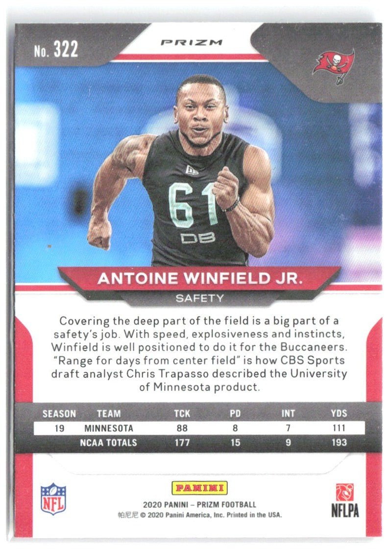 Antoine Winfield Jr. Panini Prizm - Prizm Red White and Blue 322 2020 Buccaneers