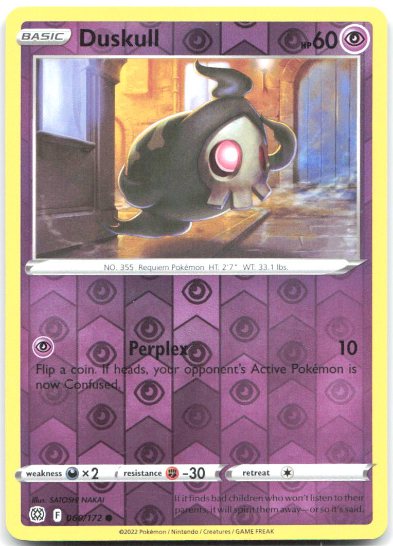 Duskull Reverse Holo Common SWSH09 Brilliant Stars 060/172 NM SATOSHI NAKAI