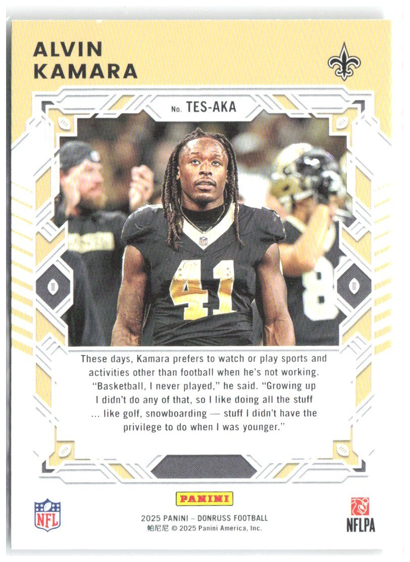 Alvin Kamara Donruss - The Elite Series TES-AKA 2025 New Orleans Saints