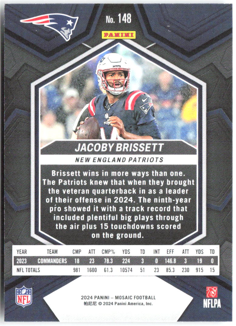 Jacoby Brissett Panini Mosaic 148 2024 New England Patriots