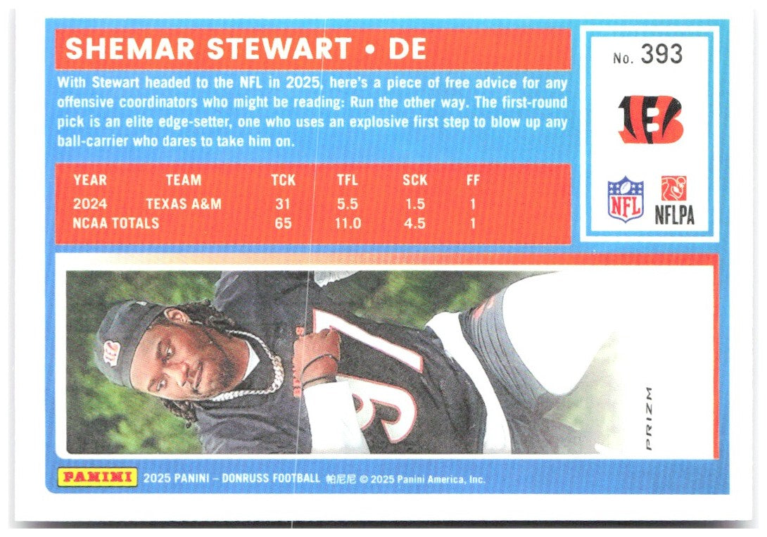 Shemar Stewart Donruss - Optic Rated Rookies Pink 393 2025 Cincinnati Bengals