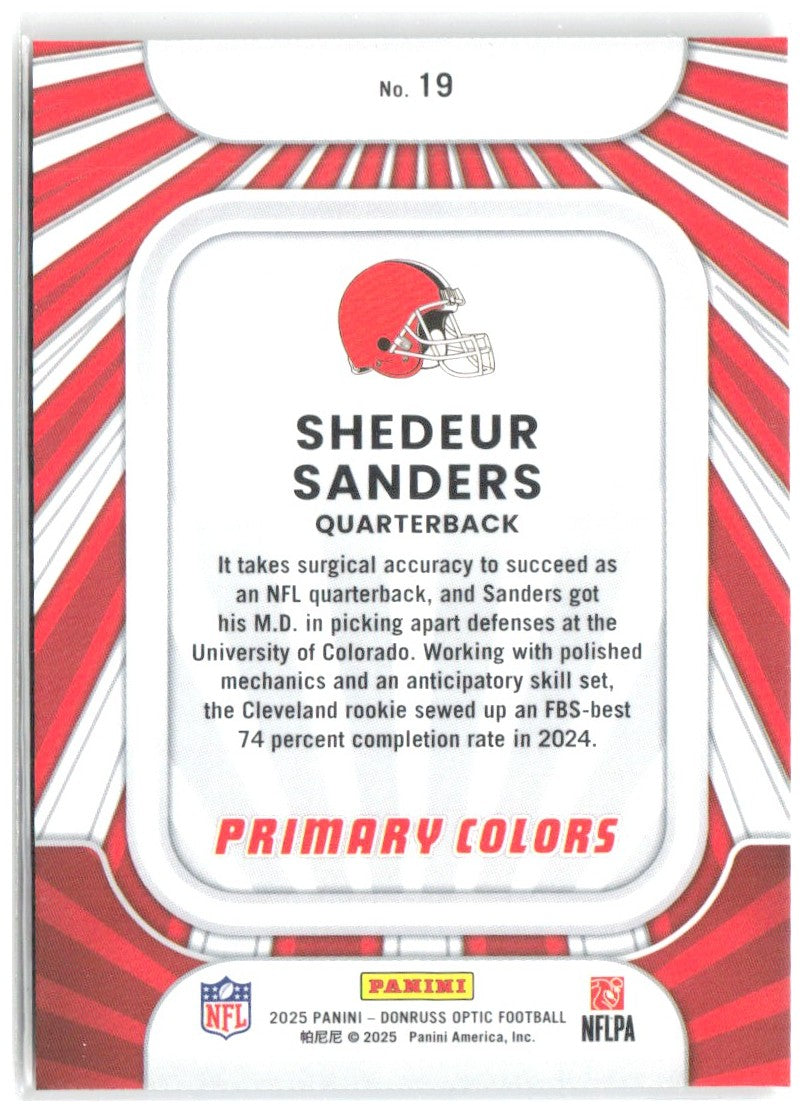 Shedeur Sanders Donruss Optic - Rookie Primary Colors 19 2025 Cleveland Browns