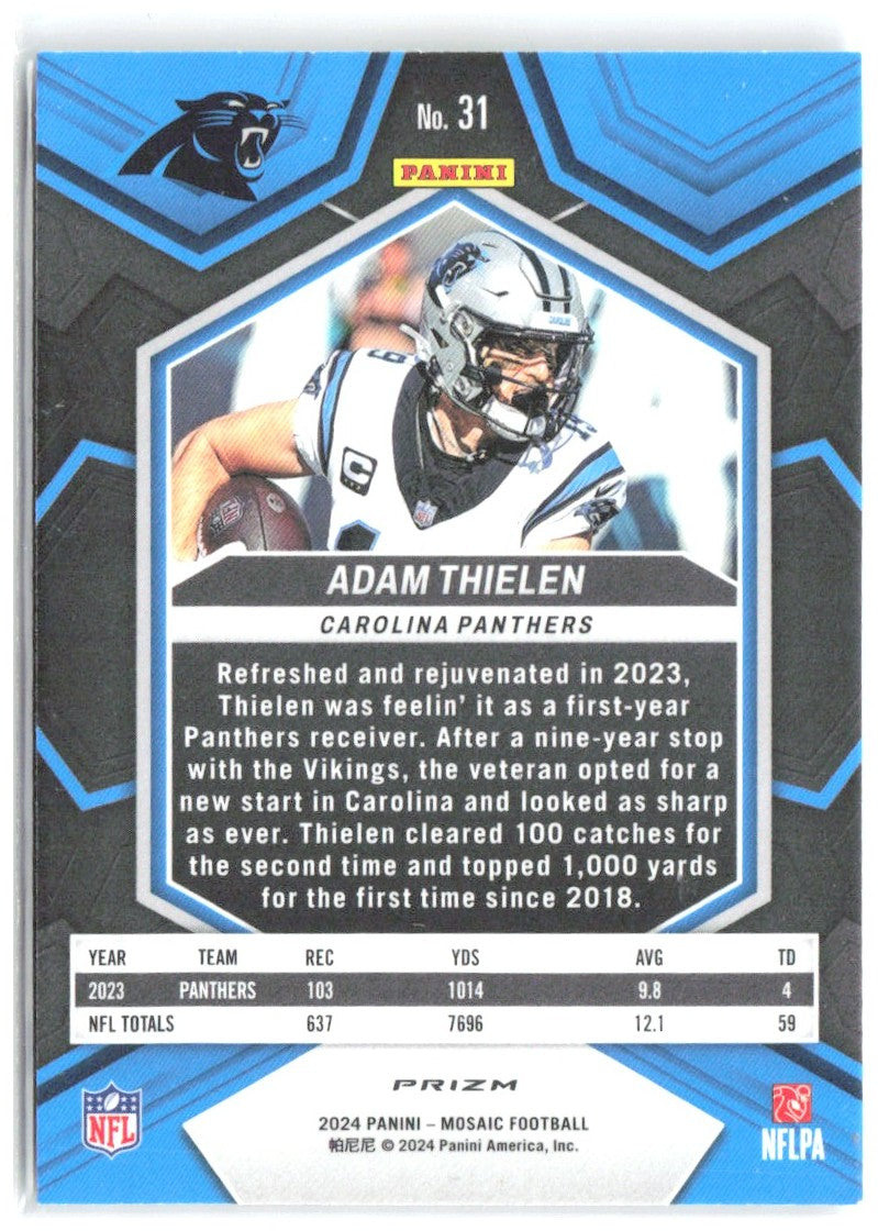 Adam Thielen Panini Mosaic - Mosaic 31 2024 Carolina Panthers