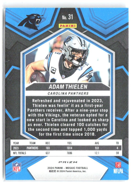 Adam Thielen Panini Mosaic - Mosaic 31 2024 Carolina Panthers