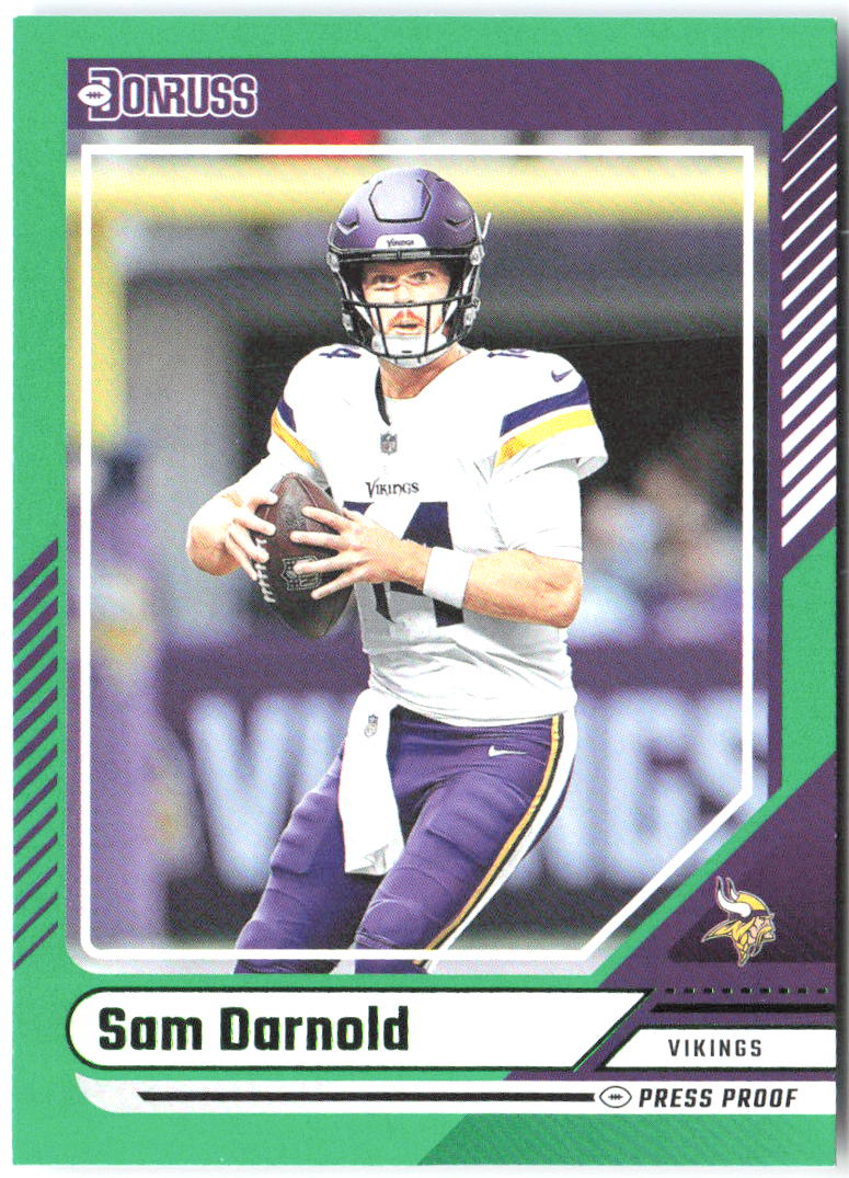 Sam Darnold Donruss - Press Proof Green 180 2024 Minnesota Vikings