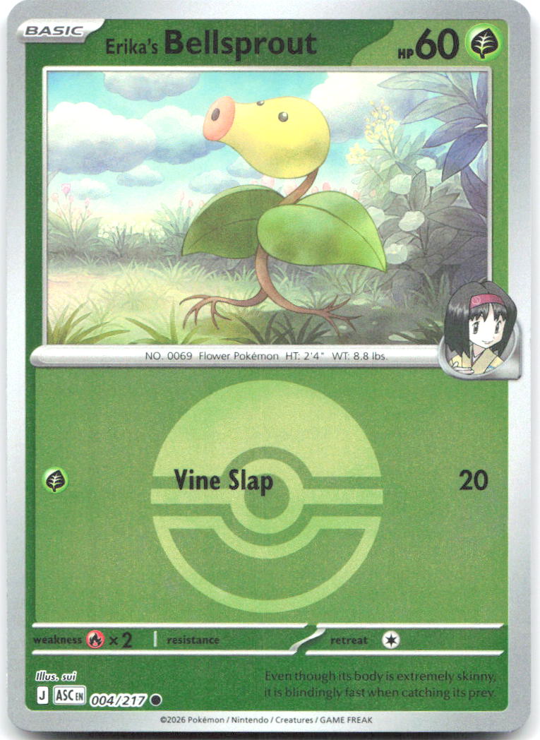 Erika's Bellsprout Poke Ball Reverse Holo ME Ascended Heroes 004/217 NM sui