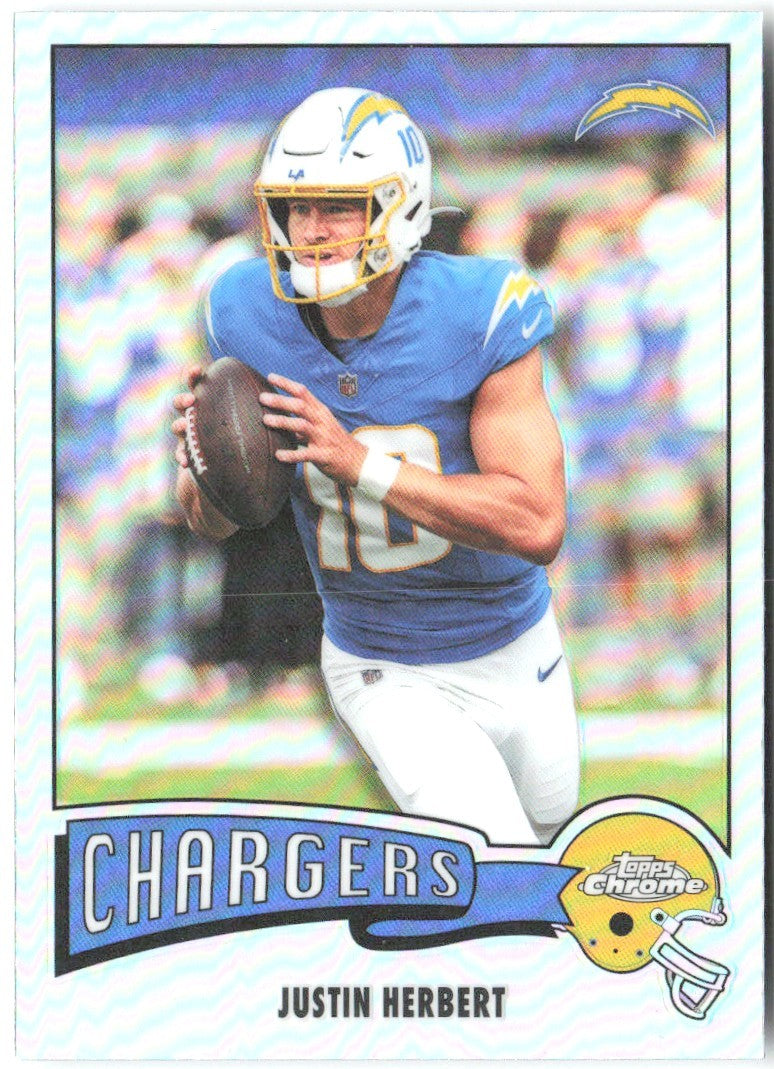Justin Herbert Topps Chrome - 1975 Topps Refractor 1975-18 2025 Chargers
