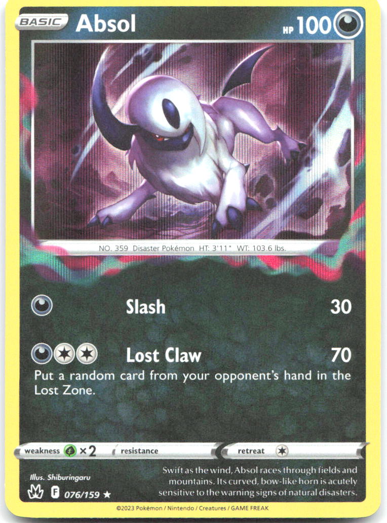 Absol Holo Rare SWSH: Crown Zenith 076/159 NM Shiburingaru