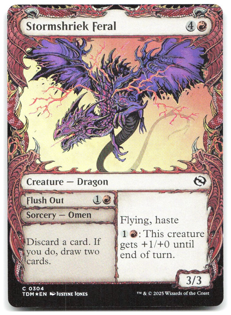 Stormshriek Feral Showcase Foil C Tarkir Dragonstorm 304 NM Justine Jones