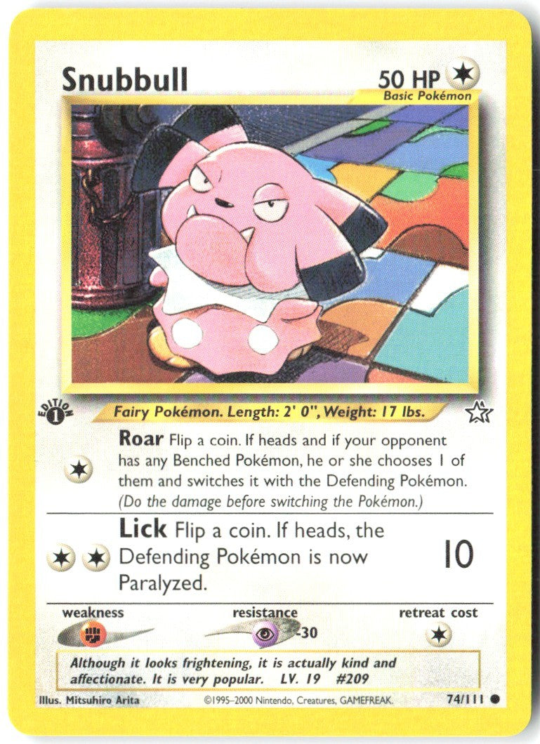 Snubbull 1st Edition Common Neo Genesis 074/111 NM Mitsuhiro Arita